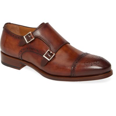 Magnanni Kenton Double Monk Strap Shoe- Brown