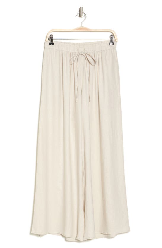 Vince Camuto Linen Blend Cropped Pants In Rainy Day