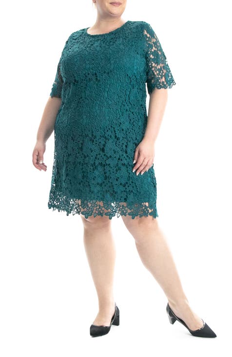 Crochet Lace Sheath Dress (Plus)