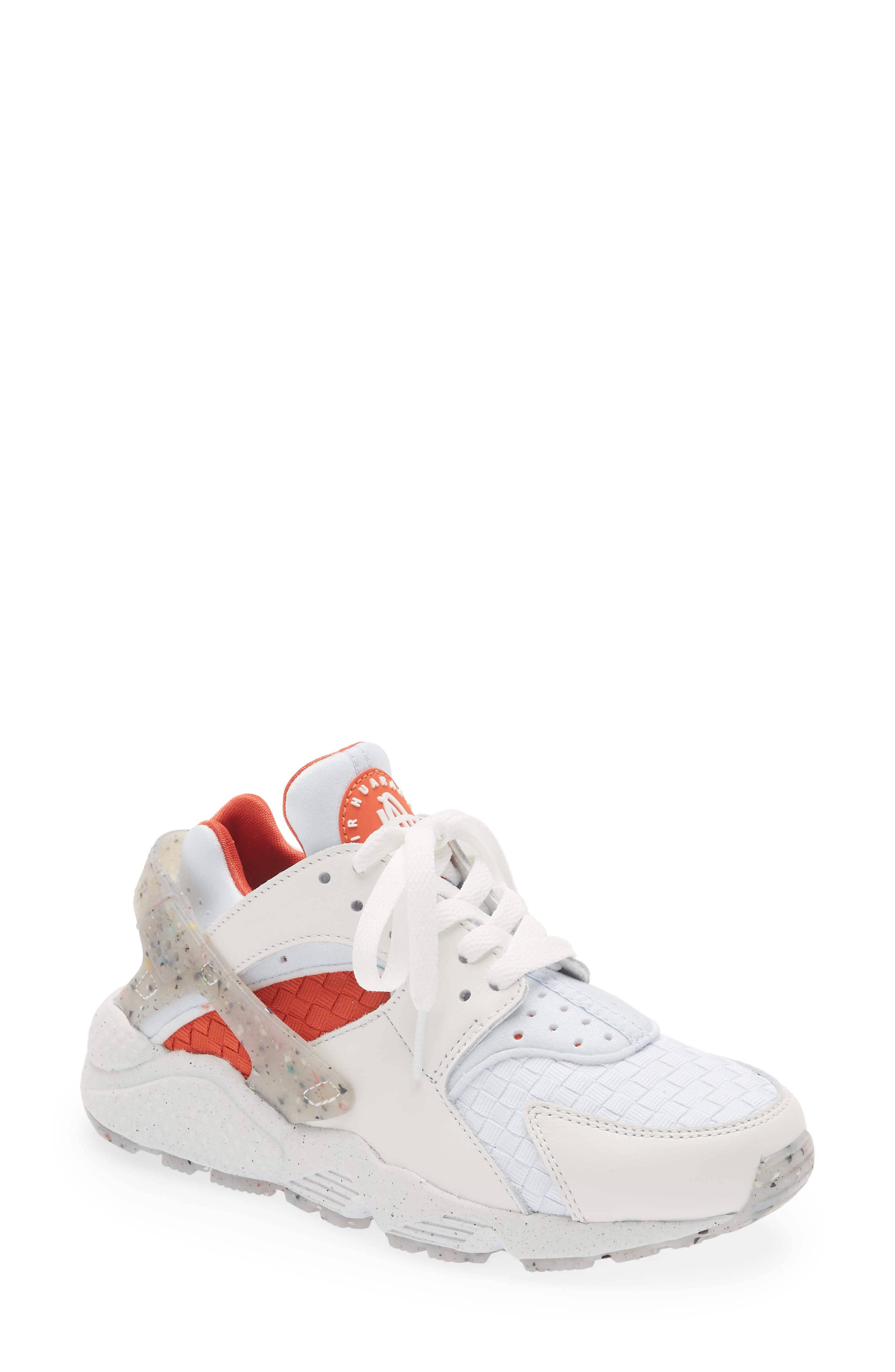 Nike Air Huarache Crater Prm Sneaker In White/ Football Grey/ Orange |  ModeSens