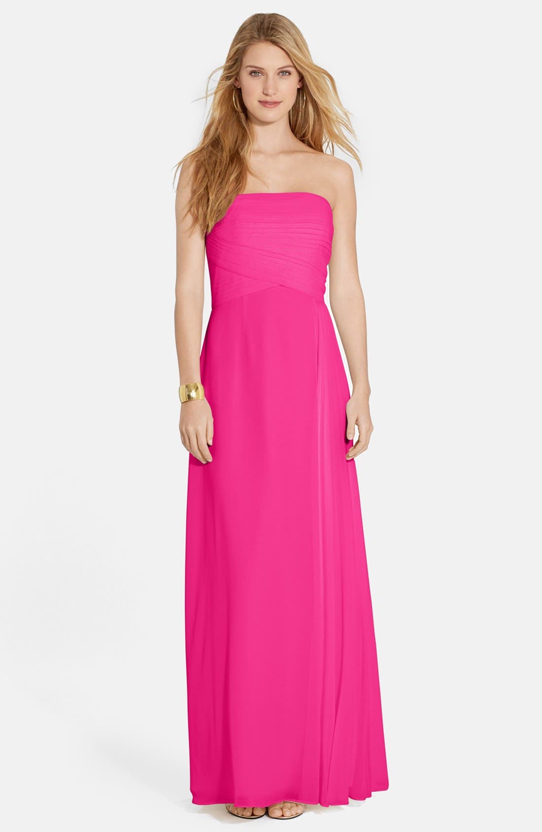 Lauren Ralph Lauren Shirred Strapless Gown Nordstrom