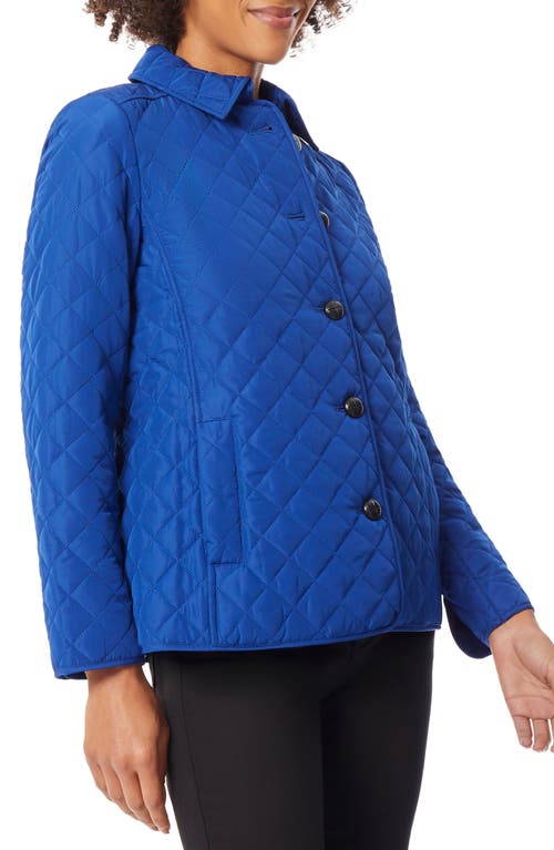 Shop Jones New York Quilted Coat In Sapphire