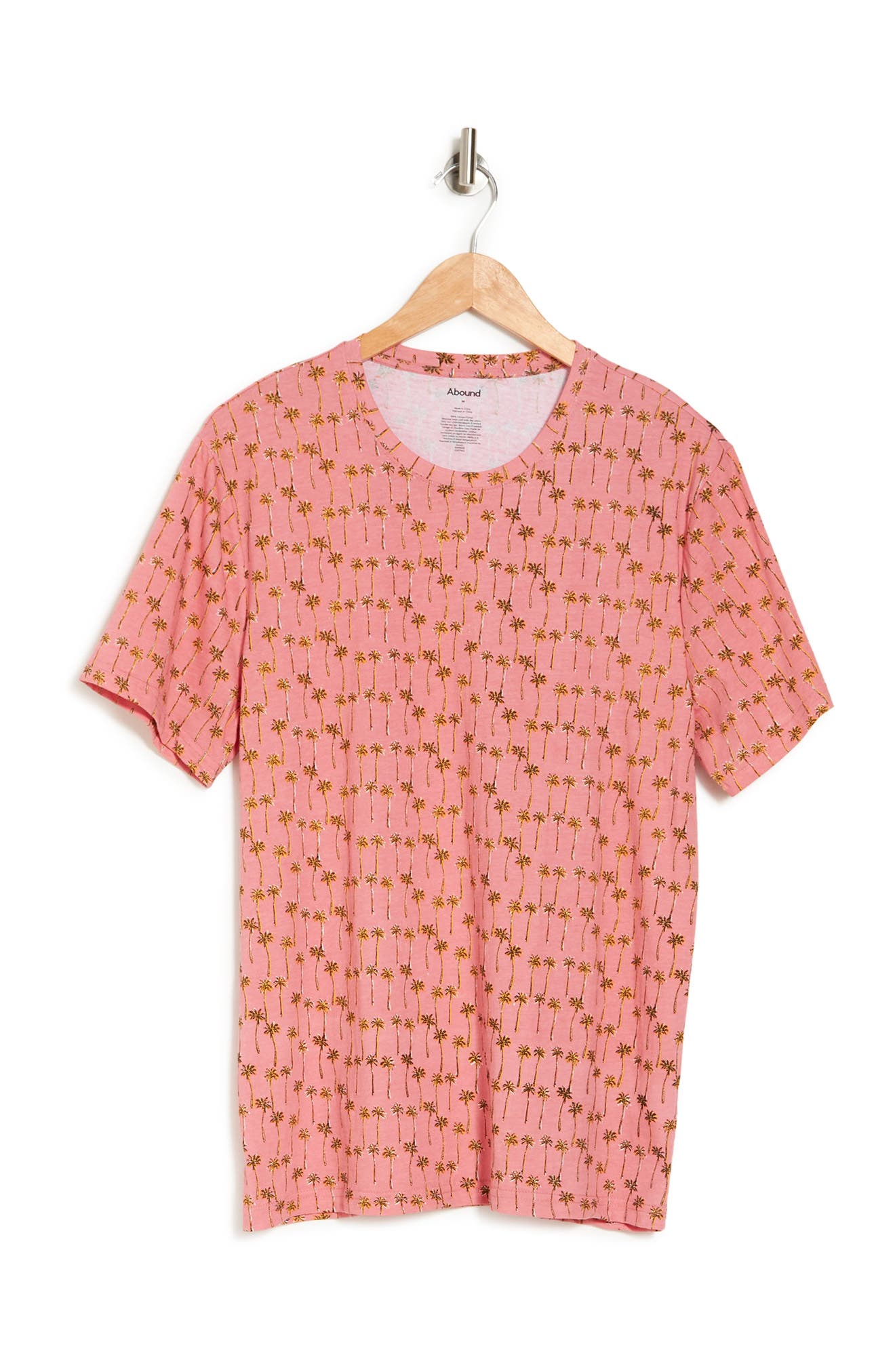 Abound Printed Crew Neck Short Sleeve Shirt In Pink Lantana Palm