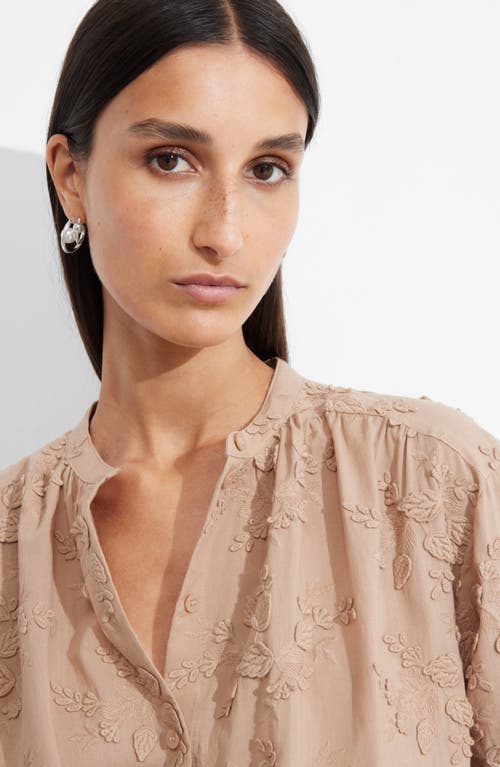 Shop & Other Stories Floral Appliqué Blouse In Beige Medium Dusty