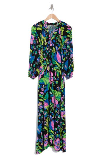 By Design Lauren Maxi Dress In Neon Flowers
