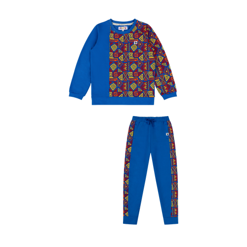 Mixed Up Clothing Boys Crewneck Sweatshirt And Jogger Pants Set In Blue Multicolor