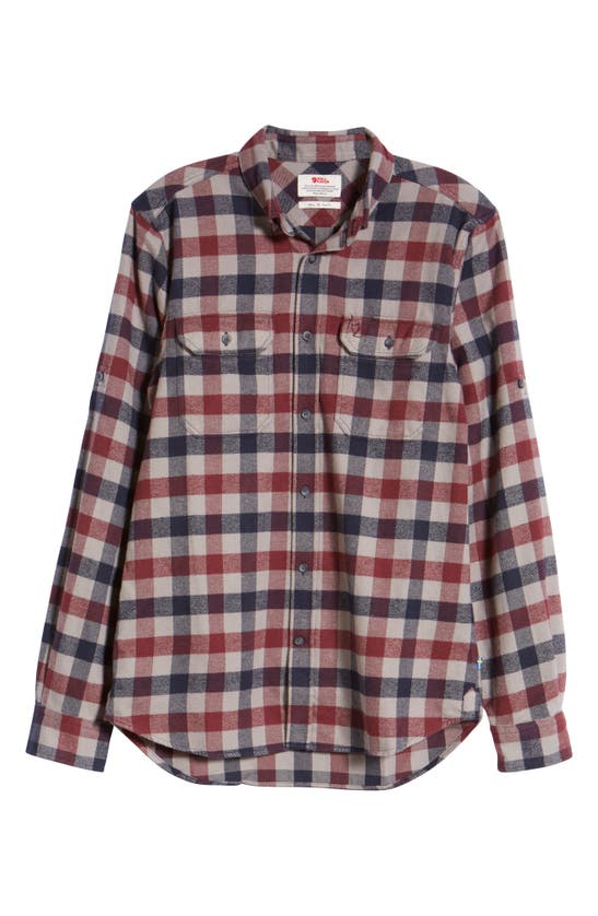 Fjall Raven 'skog' Trim Fit Plaid Sport Shirt In Dark Garnet-fog