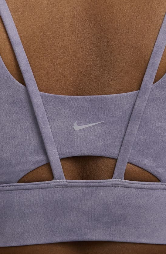 Shop Nike Zenvy Dri-fit Longline Sports Bra In Daybreak/ Daybreak