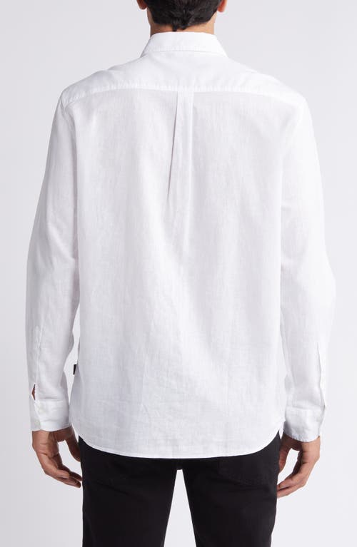 Shop 7 For All Mankind Solid Cotton & Linen Button-up Shirt In White