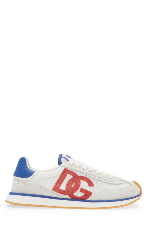 Dolce & Gabbana Cushion Low-top Sneakers Featuring Contrasting Elements In White/electric Blue/red