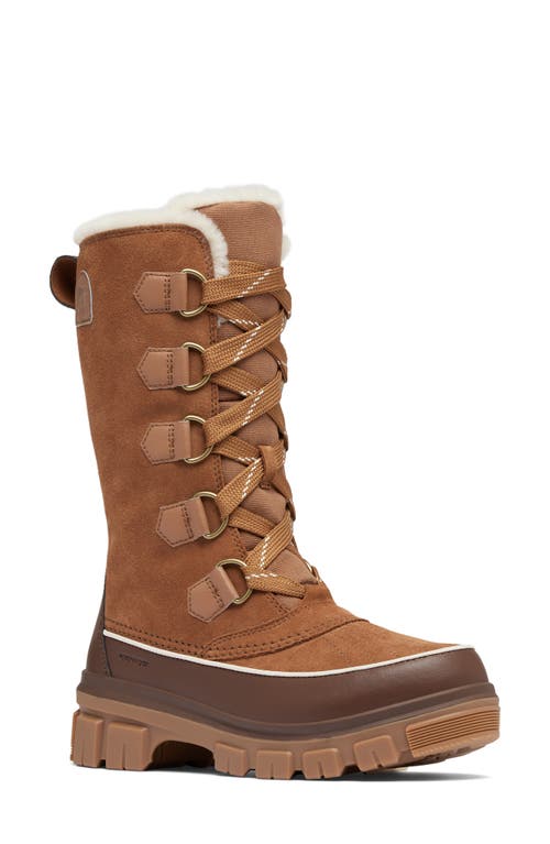 Sorel Tivoli Suede Resort Winter Tall Boots In Velvet Tan/tobacco