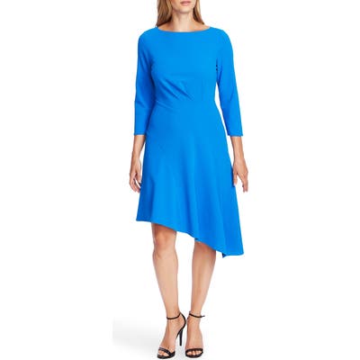 Vince Camuto Ponte Knit Crepe Asymmetrical Dress, Blue