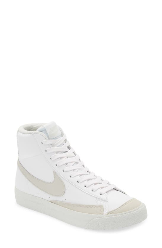 Nike Kids' Blazer Mid '77 High Top Sneaker In White/ Light Bone/ Volt