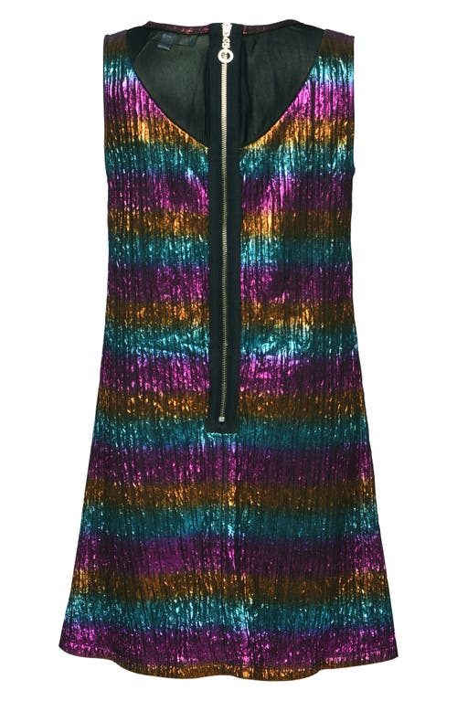 HANNAH BANANA HANNAH BANANA KIDS' IRIDESCENT STRIPE CHAIN DETAIL DRESS 