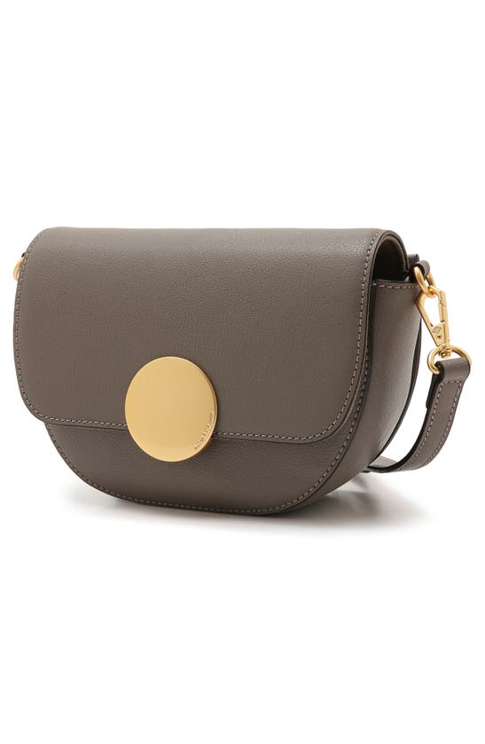 Shop Oryany Lottie Leather Saddle Crossbody Bag In Grey