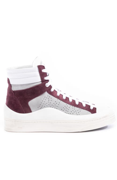 P448 Rail Sneaker in White Burgundy 