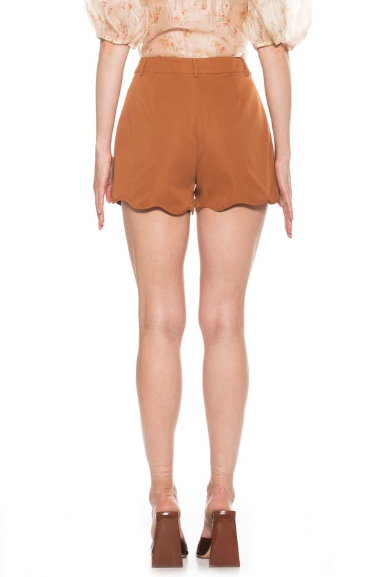 Alexia Admor Alice Scalloped Shorts In Camel