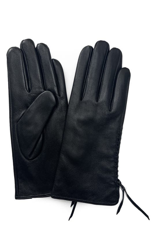 Marcus Adler Stitched Leather Gloves In Black