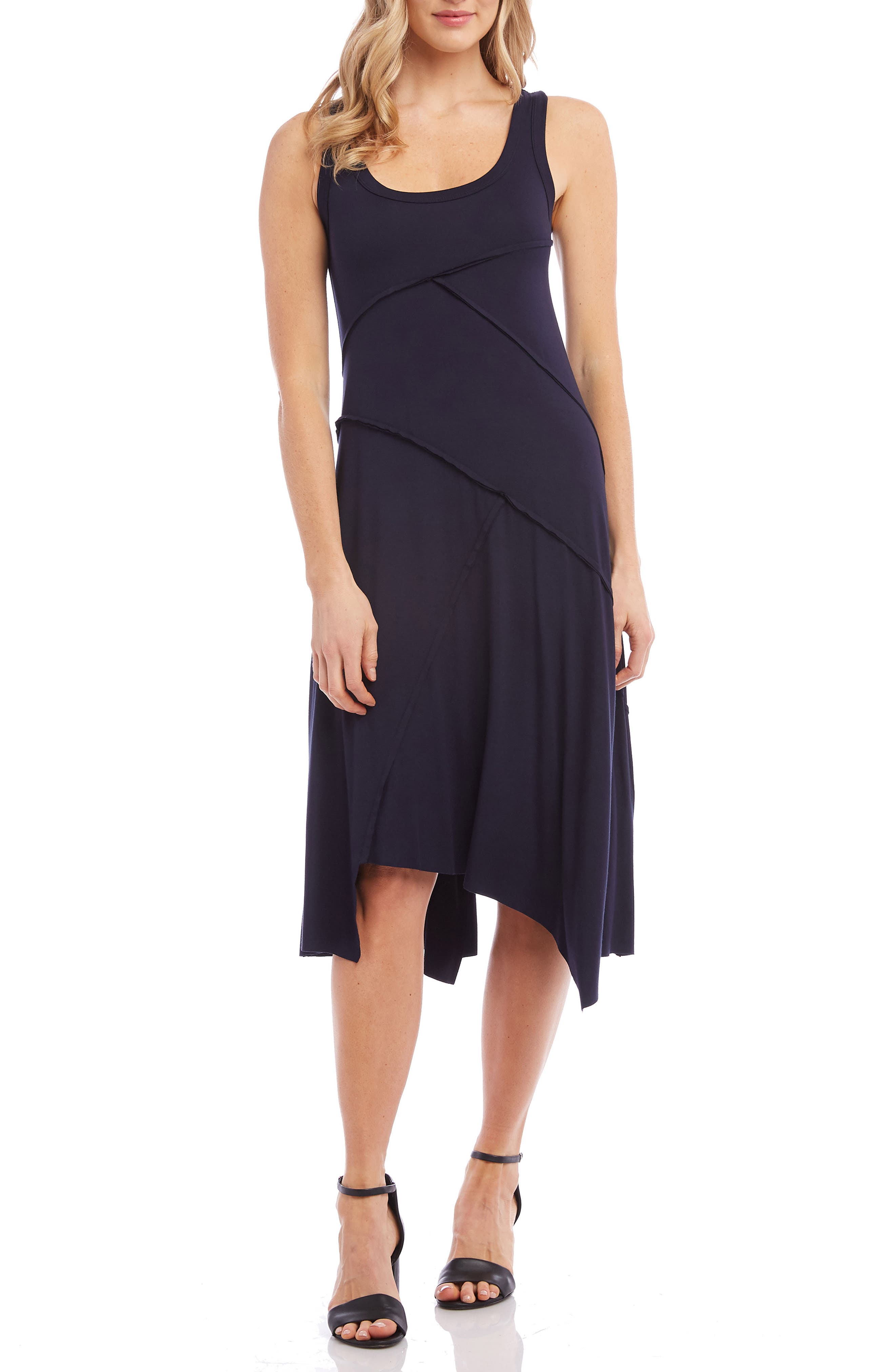Karen Kane Handkerchief Hem Dress, Blue