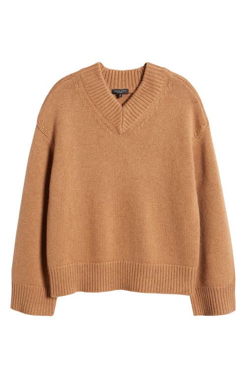 Shop Rag & Bone Danica Wool & Cashmere V-neck Sweater In Camel