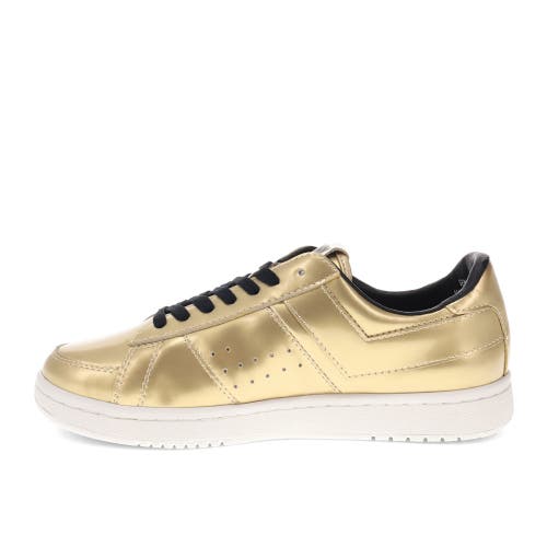 Pony Mens M-80 Low Metallic Genuine Leather Premium Lace Up Athletic Sneaker Shoe In Gold