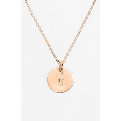 Nashelle 14K-Rose Gold Fill Initial Mini Disc Necklace