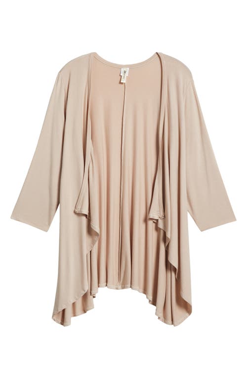 Shop 24seven Comfort Apparel Open Front Cardigan In Beige