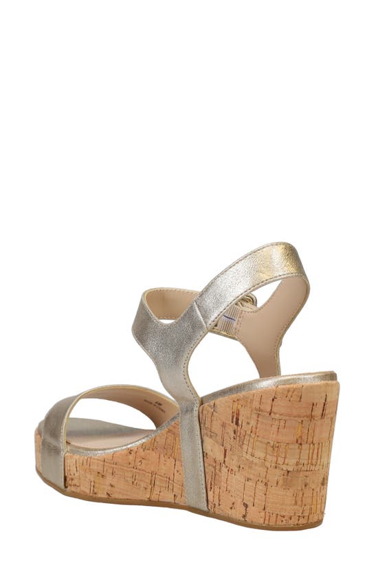 Shop Pelle Moda Wiltz Ankle Strap Platform Wedge Sandal In Platinum Gold