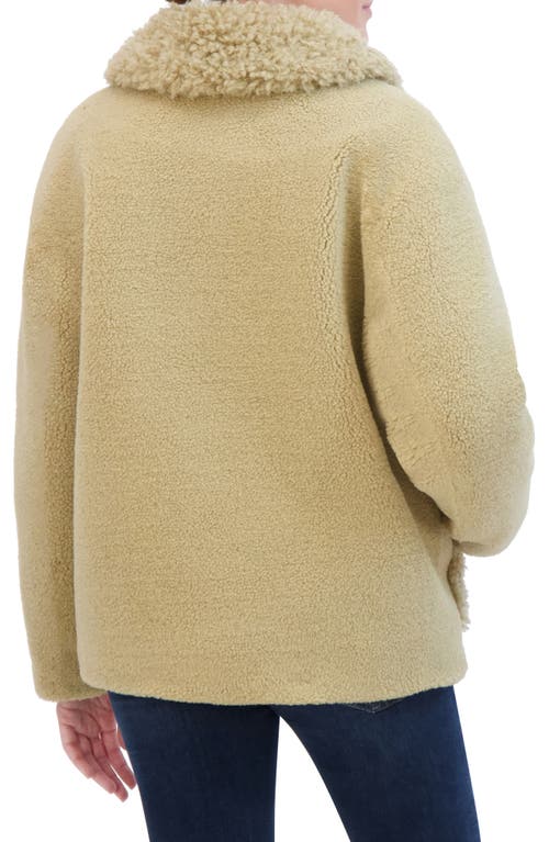 Hudson Jeans Faux Leather & Faux Shearling Zip-up Jacket In Natural