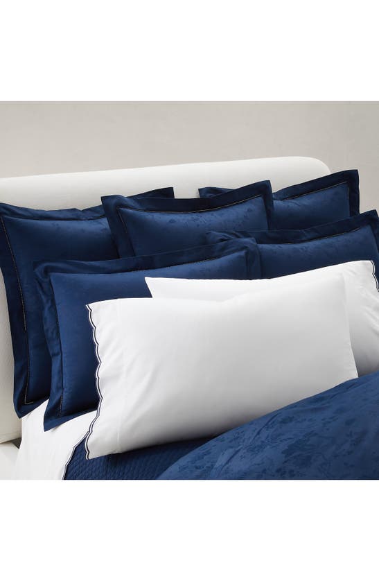 Polo Ralph Lauren Bethany Floral Jacquard Euro Pillow Sham In Polo Navy