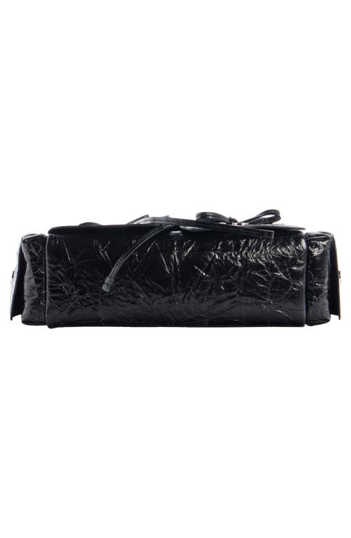 Acne Studios Multipocket Crinkled Leather Handbag In Black