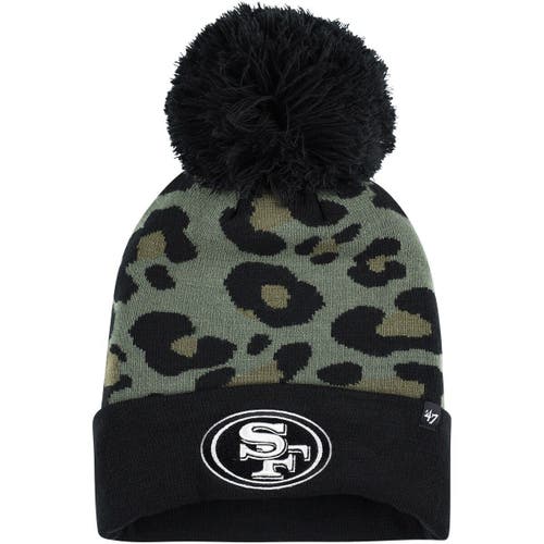 Women's '47 Green/Black San Francisco 49ers Bagheera Cuffed Knit Hat with  Pom