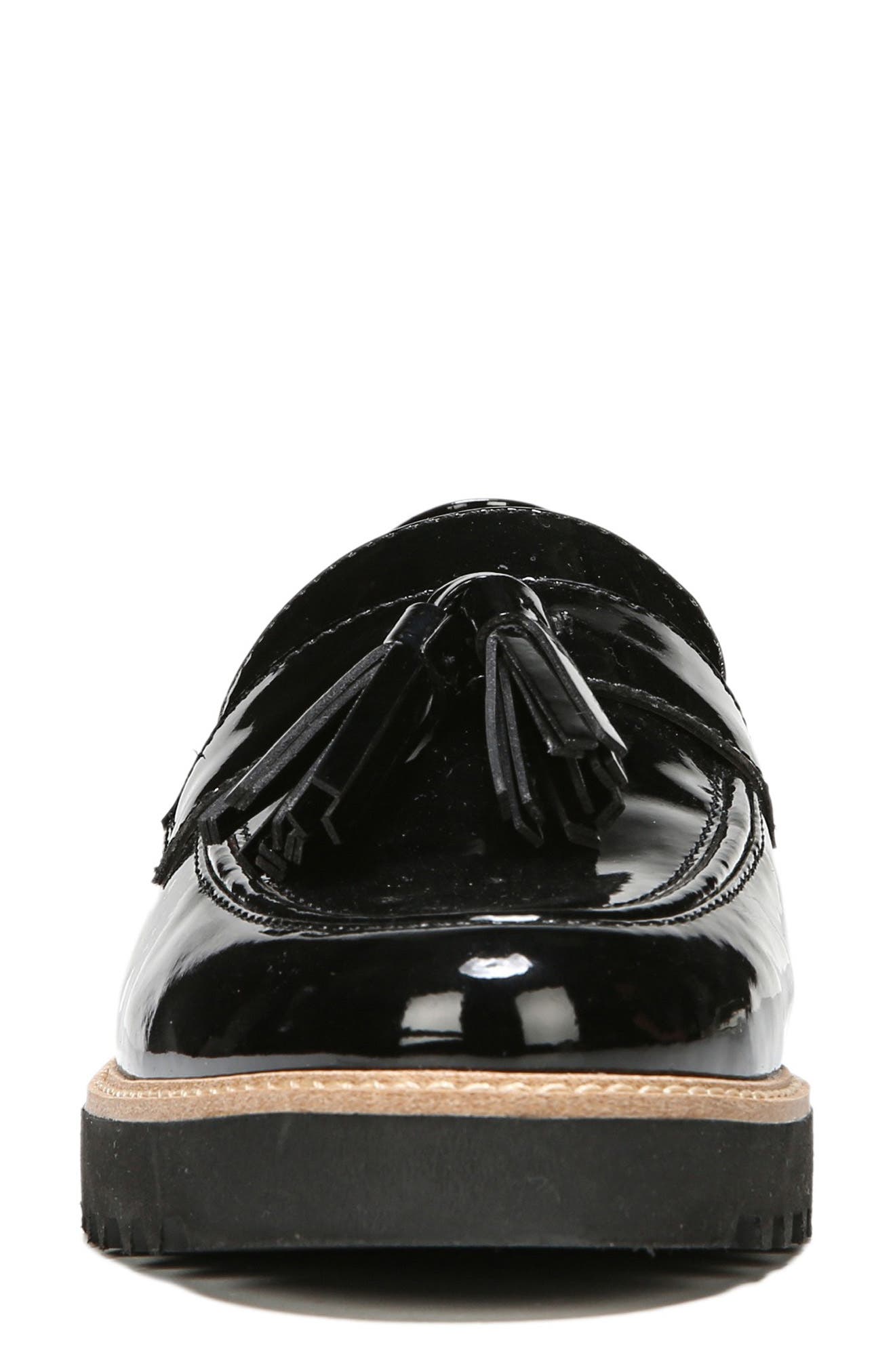 franco sarto black patent loafers