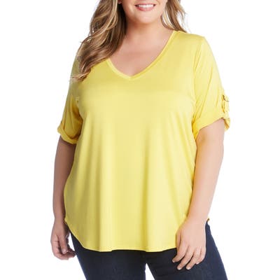 Plus Size Karen Kane D-Ring Detail Top, Yellow