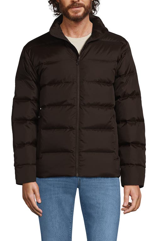 Lands' End Wide Channel 600 Down Puffer Jacket In Rich Coffee
