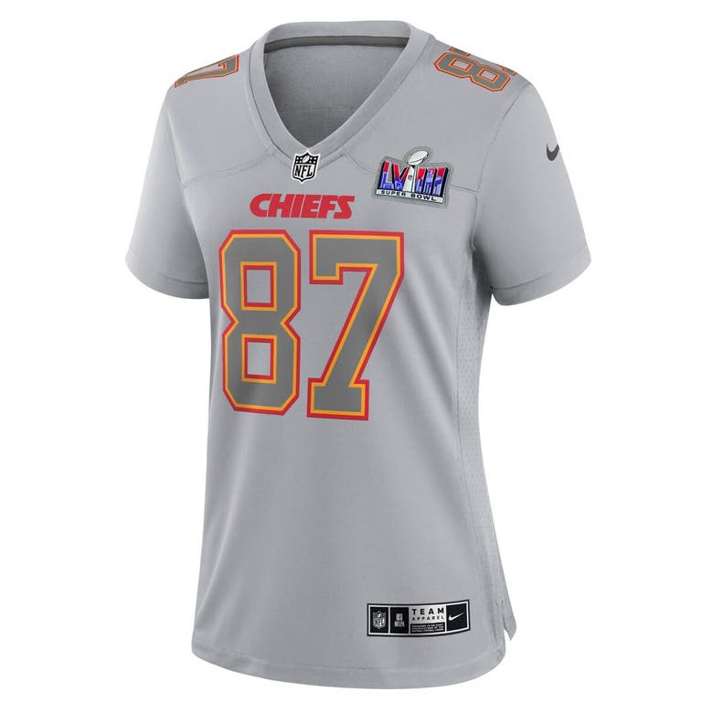 Shop Nike Travis Kelce Gray Kansas City Chiefs Super Bowl Lviii Atmosphere Fashion Game Jersey