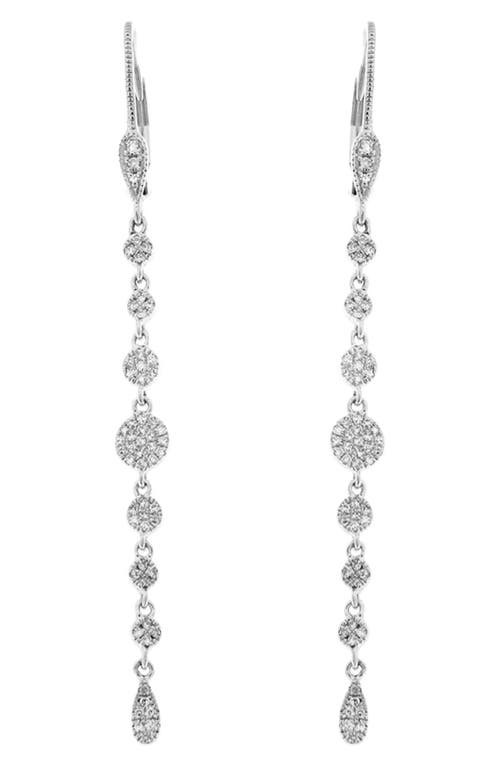Meira T Diamond Disc Linear Drop Earrings in Silver at Nordstrom