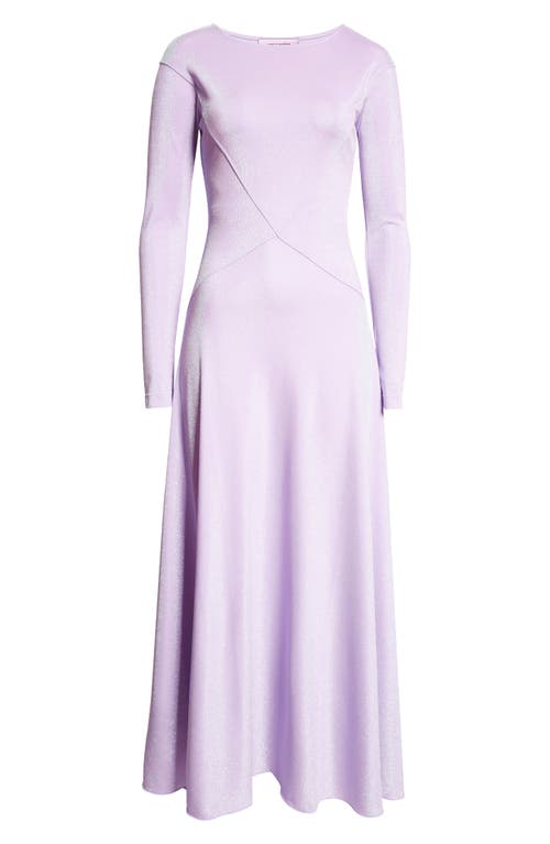 Shop Maccapani The Juls Metallic Long Sleeve Dress In Lurex Lilac