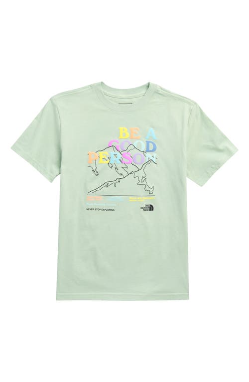 The North Face Kids' Adventure Cotton Graphic T-Shirt Misty Sage/Be A Good Person at