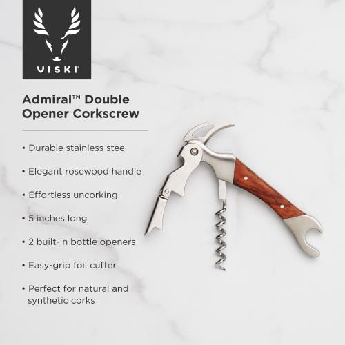 Shop Viski Admiral Double Opener Corkscrew In Wood