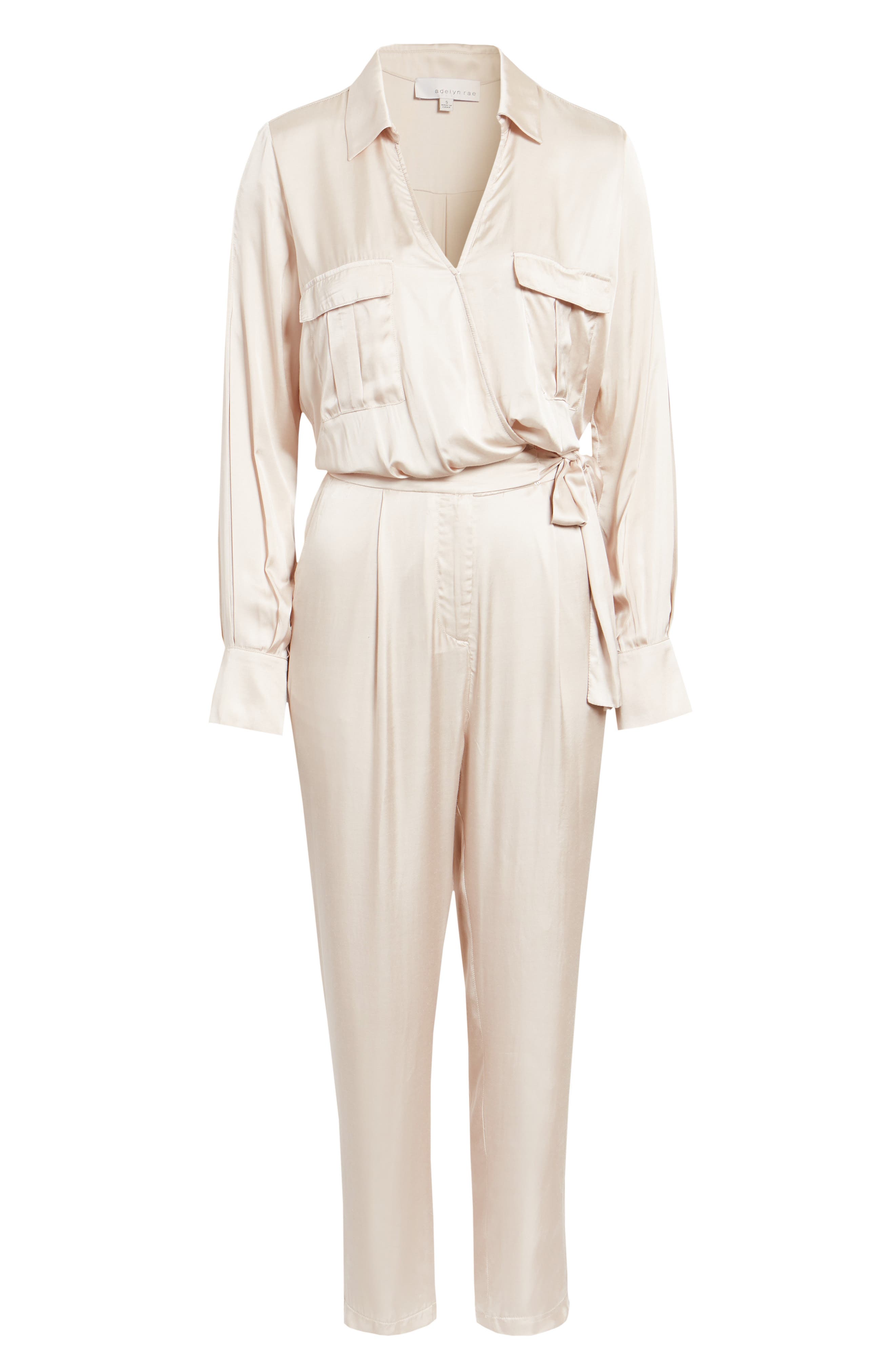 beige long sleeve jumpsuit