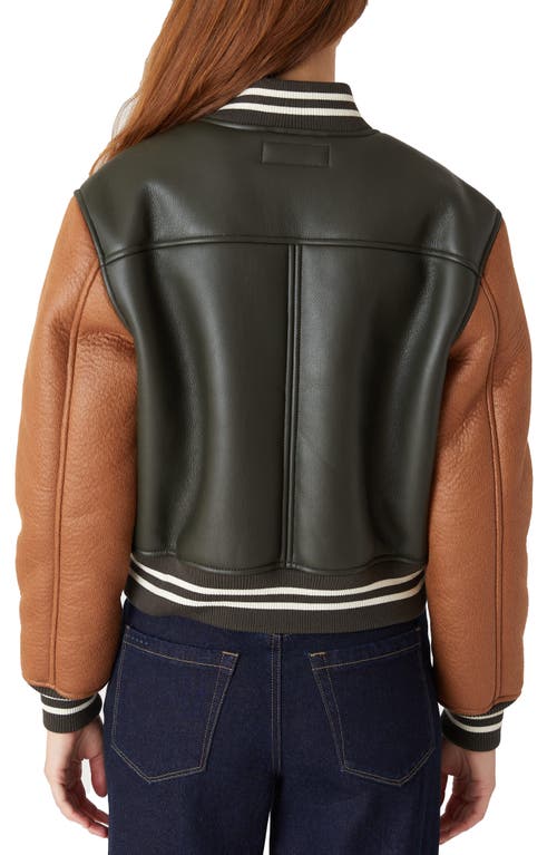 Blanknyc Faux Shearling Lined Faux Leather Bomber Jacket In All Nighter