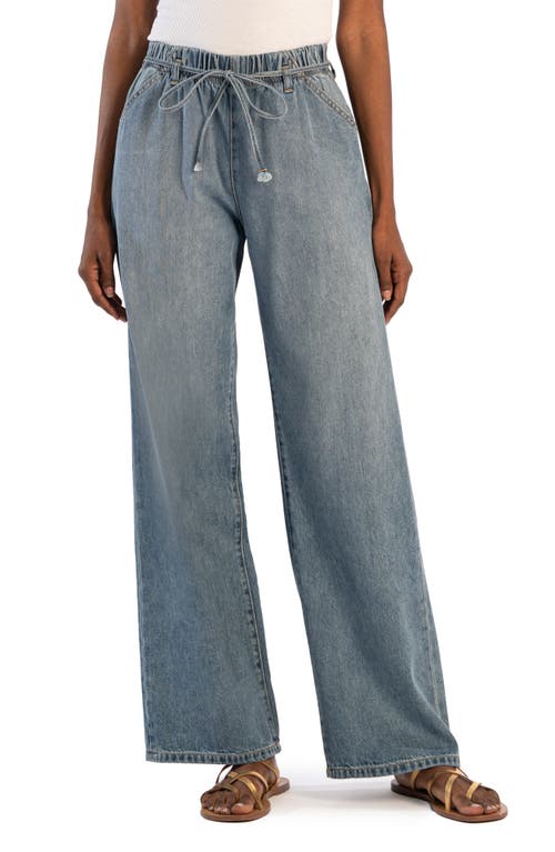 Kut From The Kloth Sarah Pull-on High Waist Wide Leg Denim Pants In Cheerful