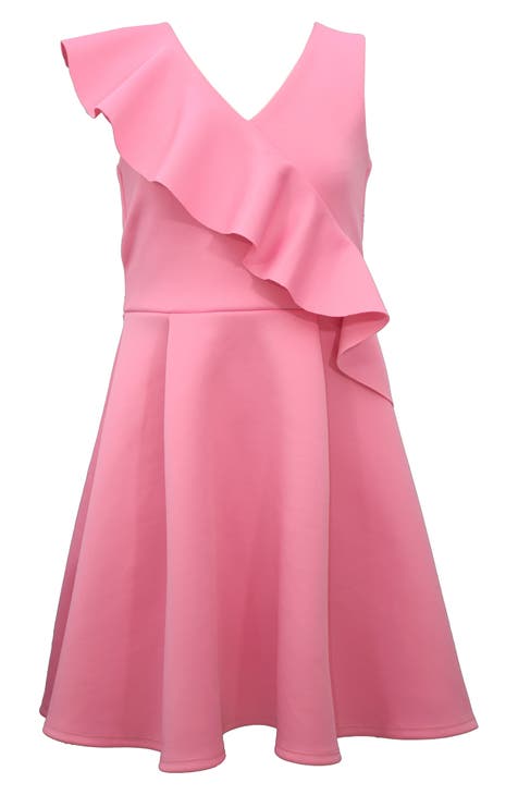 Kids' Asymmetric Ruffle Skater Dress (Big Kid)