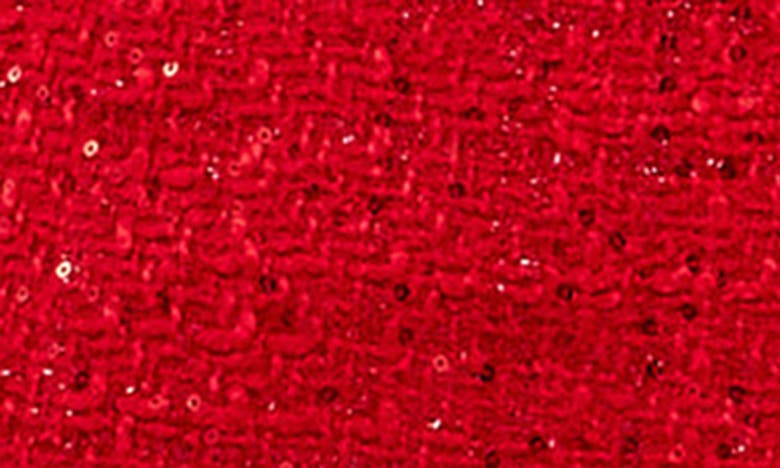 Shop Endless Rose Premium Sequin Tweed Long Sleeve Blazer Minidress In Red