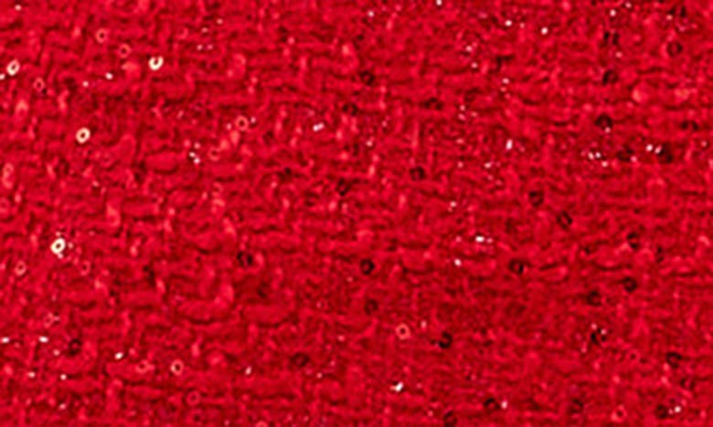 Endless Rose Sequin Tweed Long Sleeve Blazer Minidress In Red