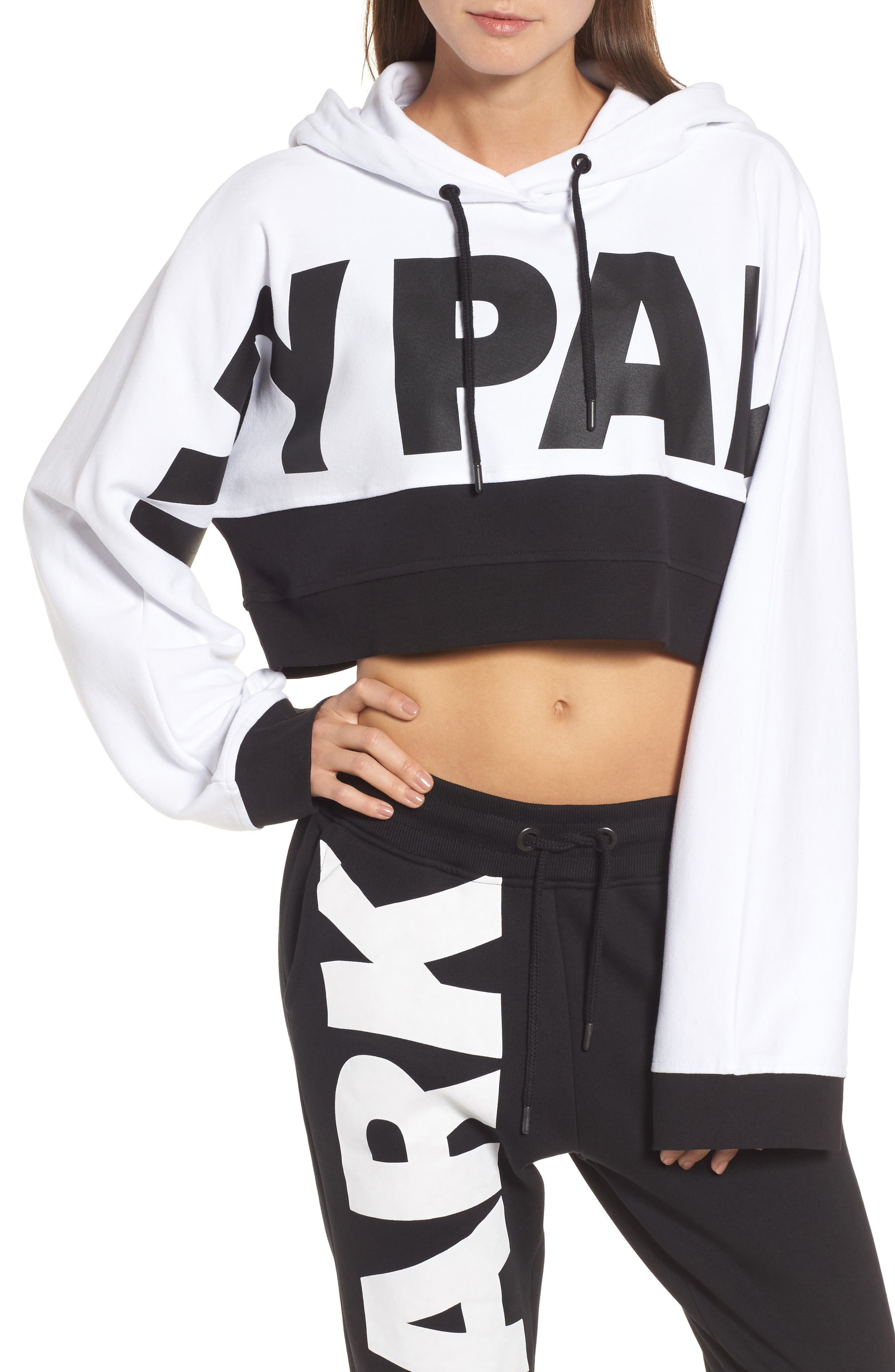 ivy park black cropped hoodie