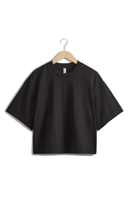 Shop & Other Stories Boxy Cotton T-shirt In Black Dark