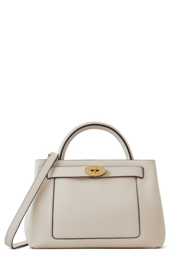 Shop Mulberry Small Islington Silky Calfskin Leather Satchel In Chalk