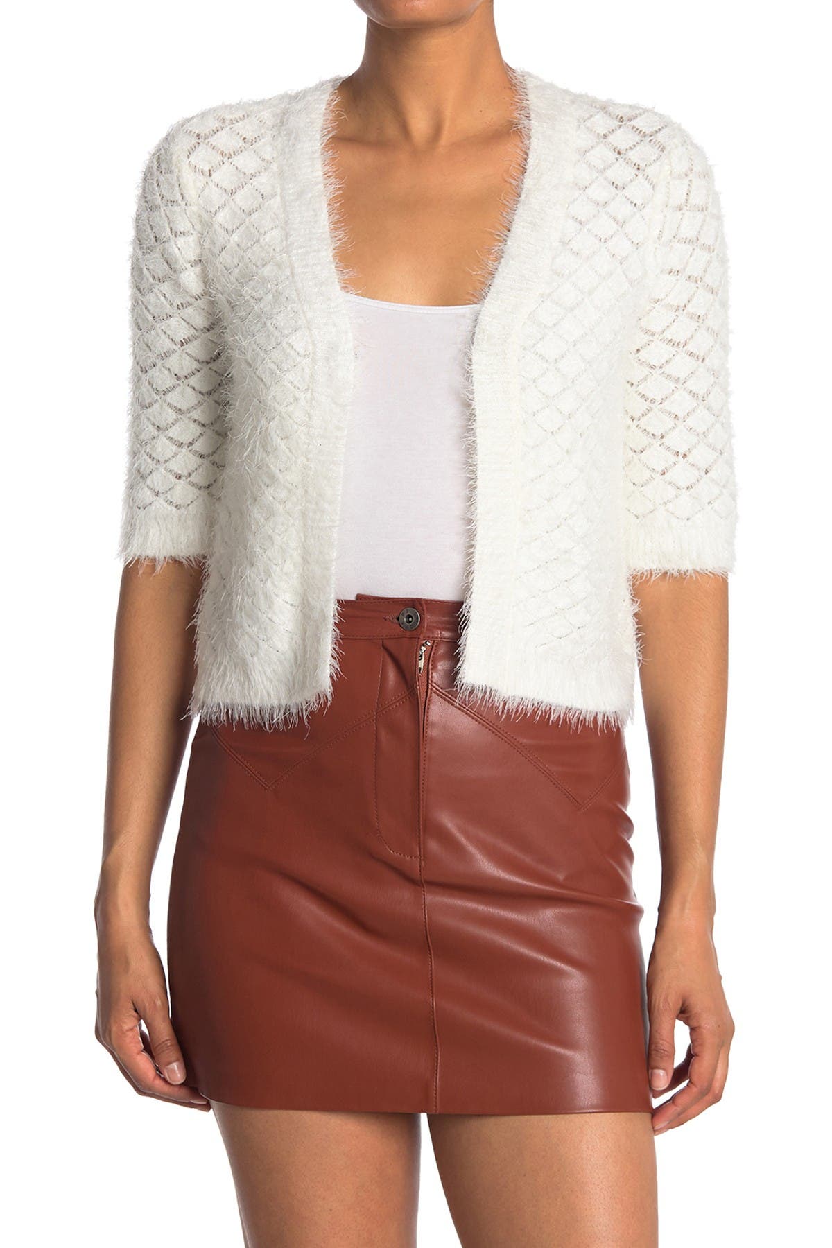 lace cropped cardigan